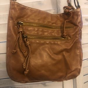 Soft brown crossbody purse, boho